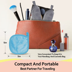 HOMEXCEL pads in travel pouch ready for on-the-go makeup removal