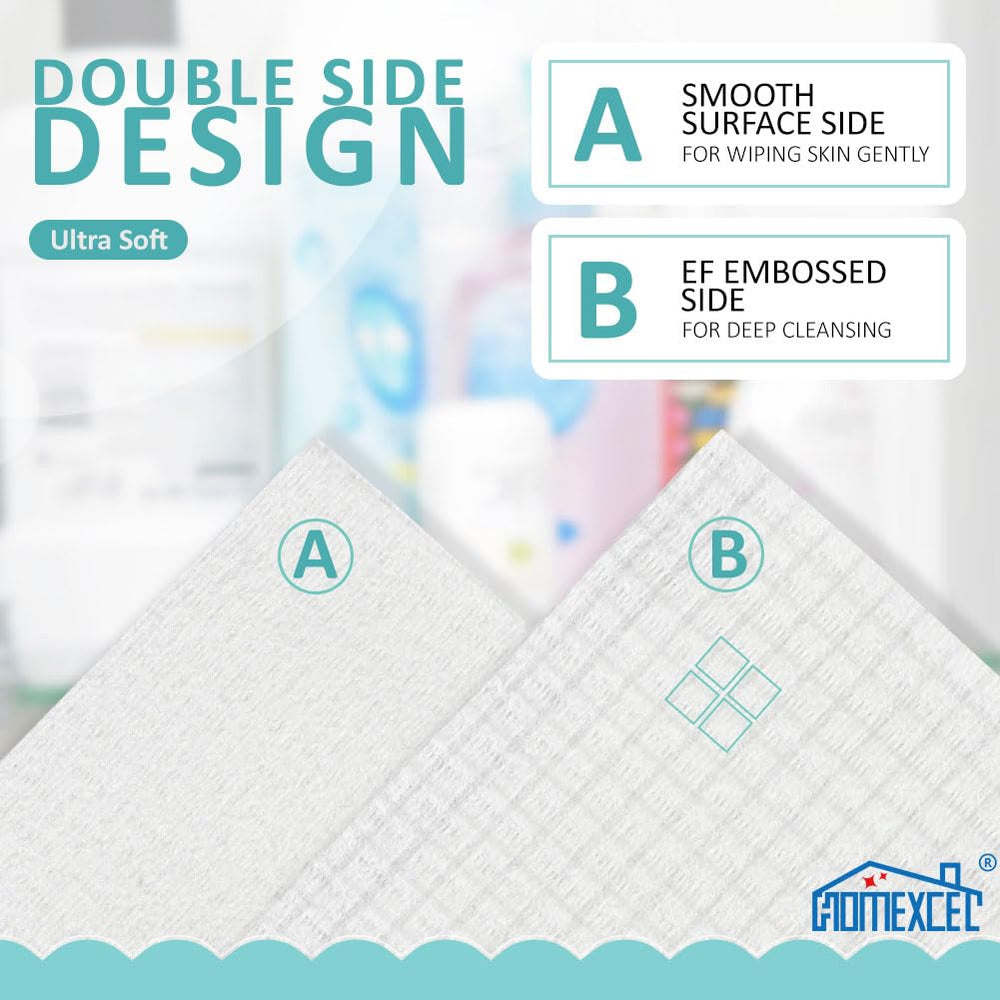 HOMEXCEL close-up of towel texture showing soft fibers and gentle cleansing benefit