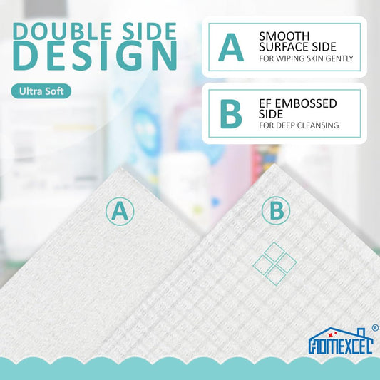 HOMEXCEL close-up of towel texture showing soft fibers and gentle cleansing benefit