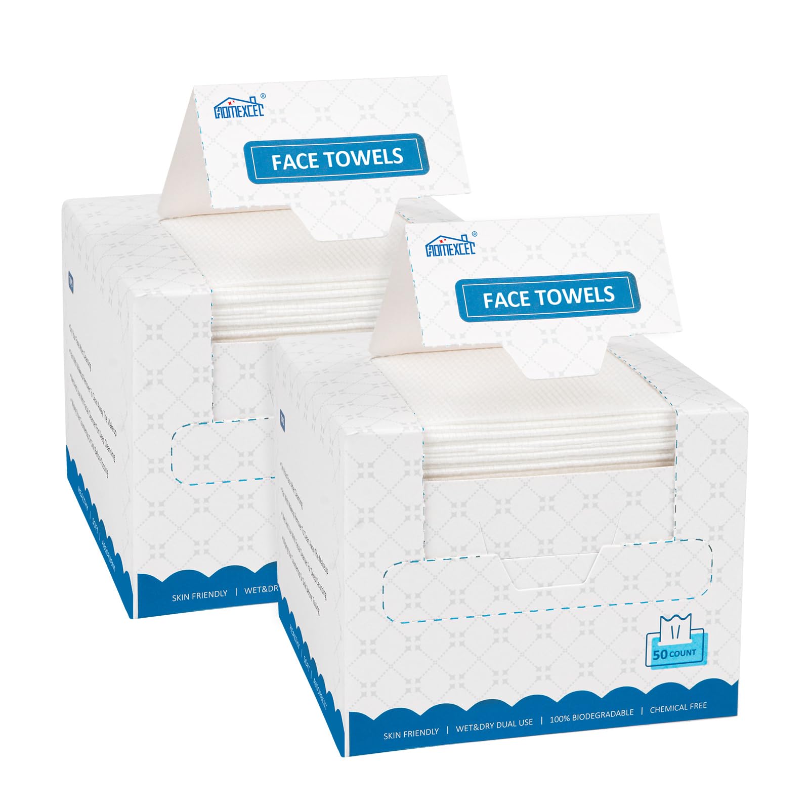 HOMEXCEL front box packaging showing product and count, easy storage benefit
