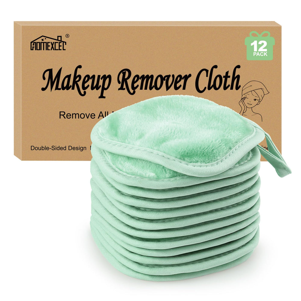 HOMEXCEL front view of 12-count pack showing compact green cloths and convenience