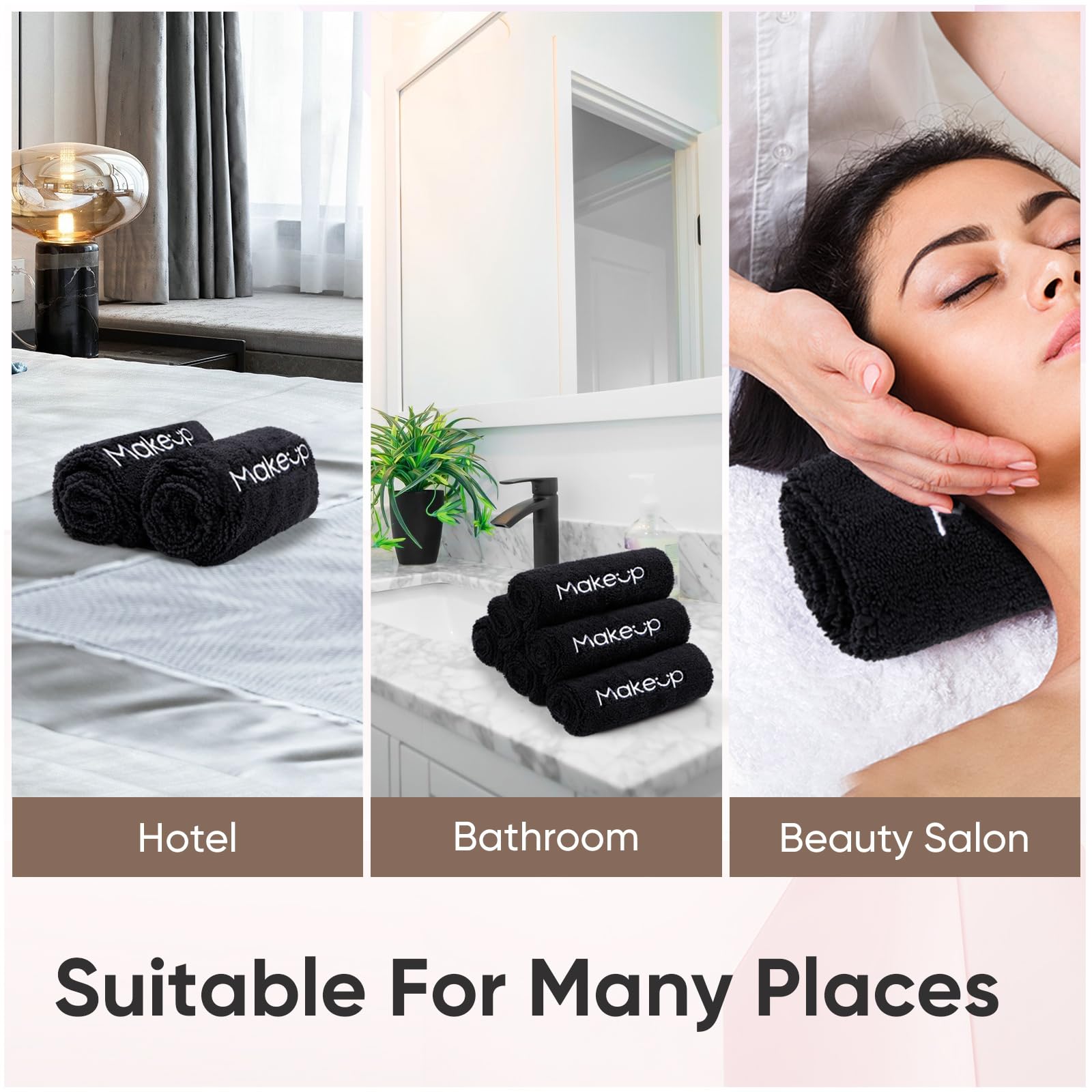 HOMEXCEL towel held in hand demonstrating 13x13 inch size and full-face coverage