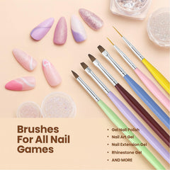 HomTop brushes in use held by a manicurist demonstrating control and fast tool switching