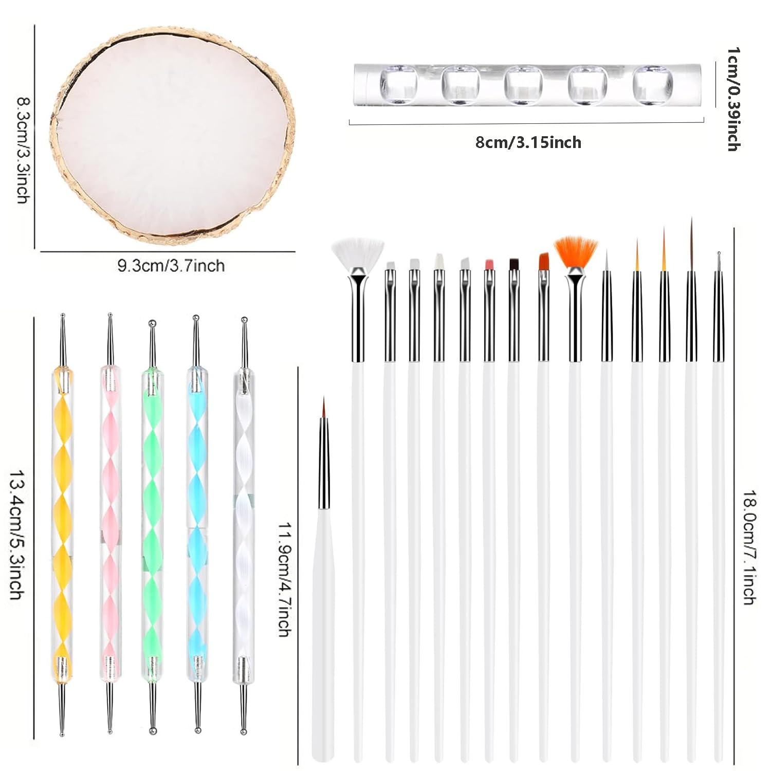 HomTop layout of double-ended dotting tools showing dual-function versatility