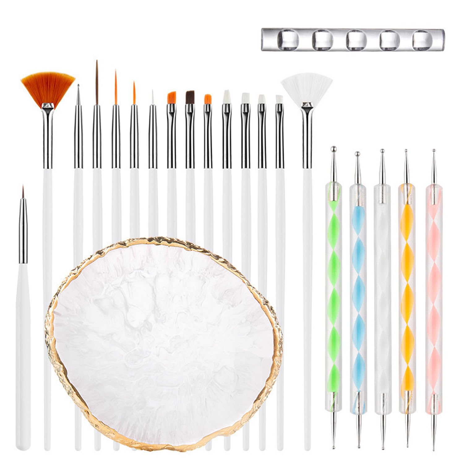 HomTop front kit view showing all 22 pieces for complete nail design convenience