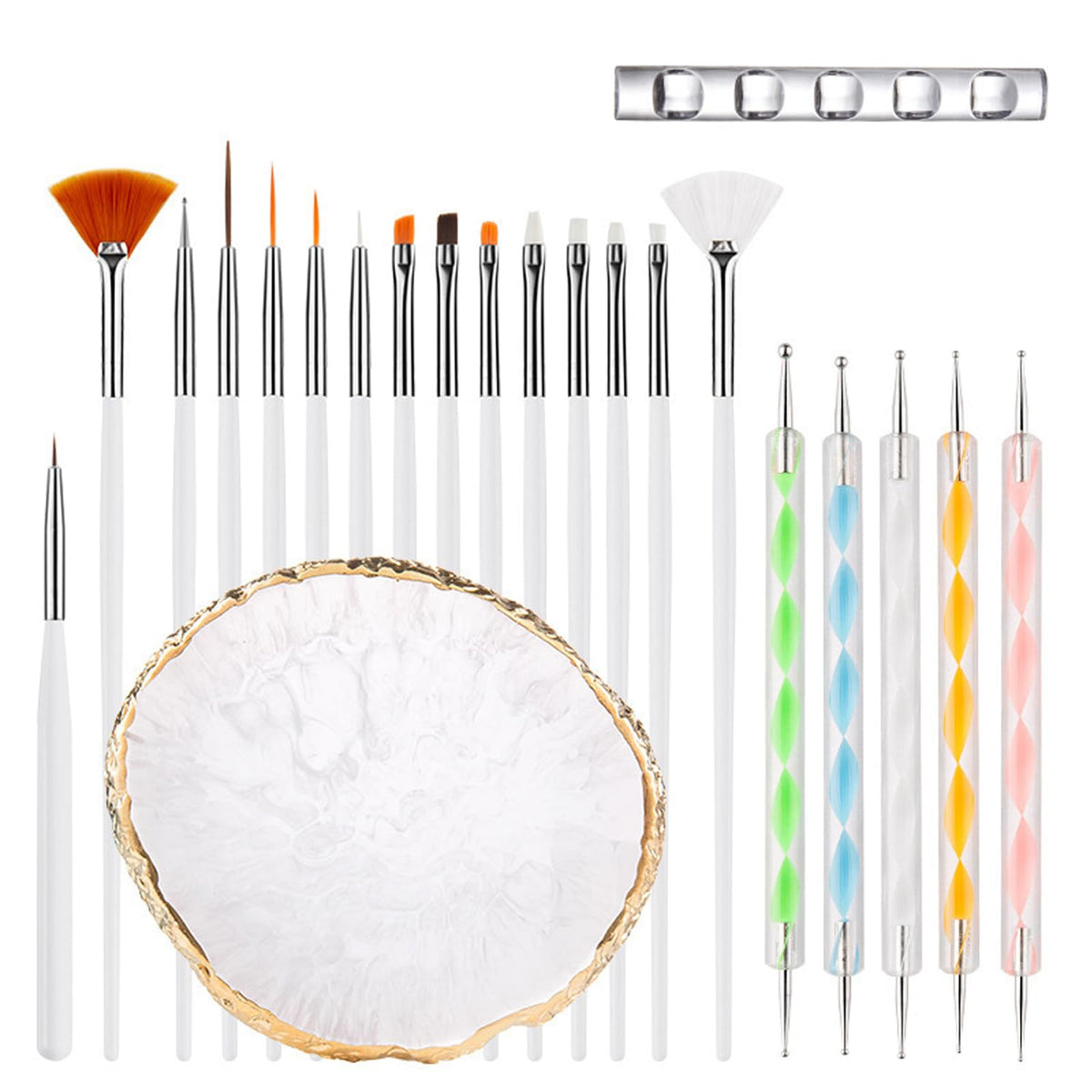 HomTop front kit view showing all 22 pieces for complete nail design convenience