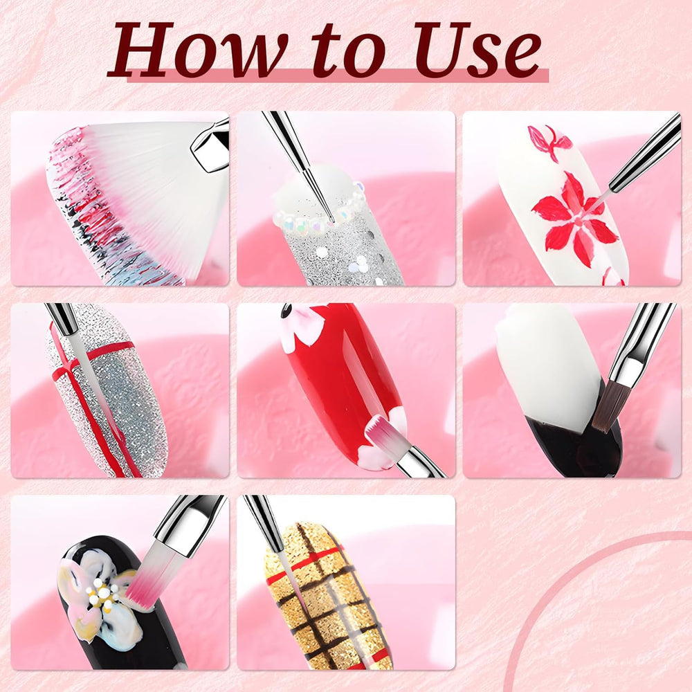 HomTop finished nail designs staged on palette in a salon-style setting