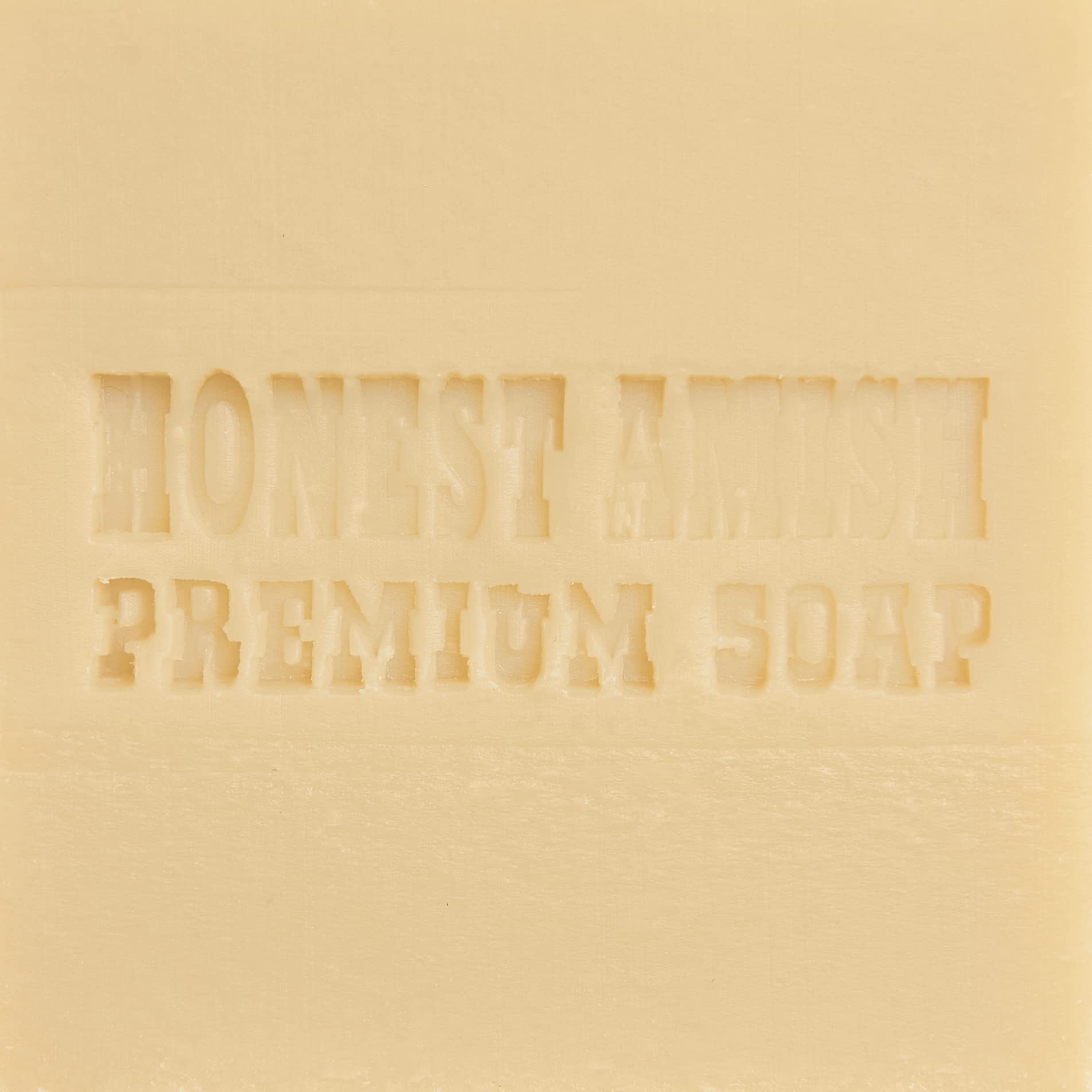 Honest Amish soap held in hand to show size and easy lathering for everyday use