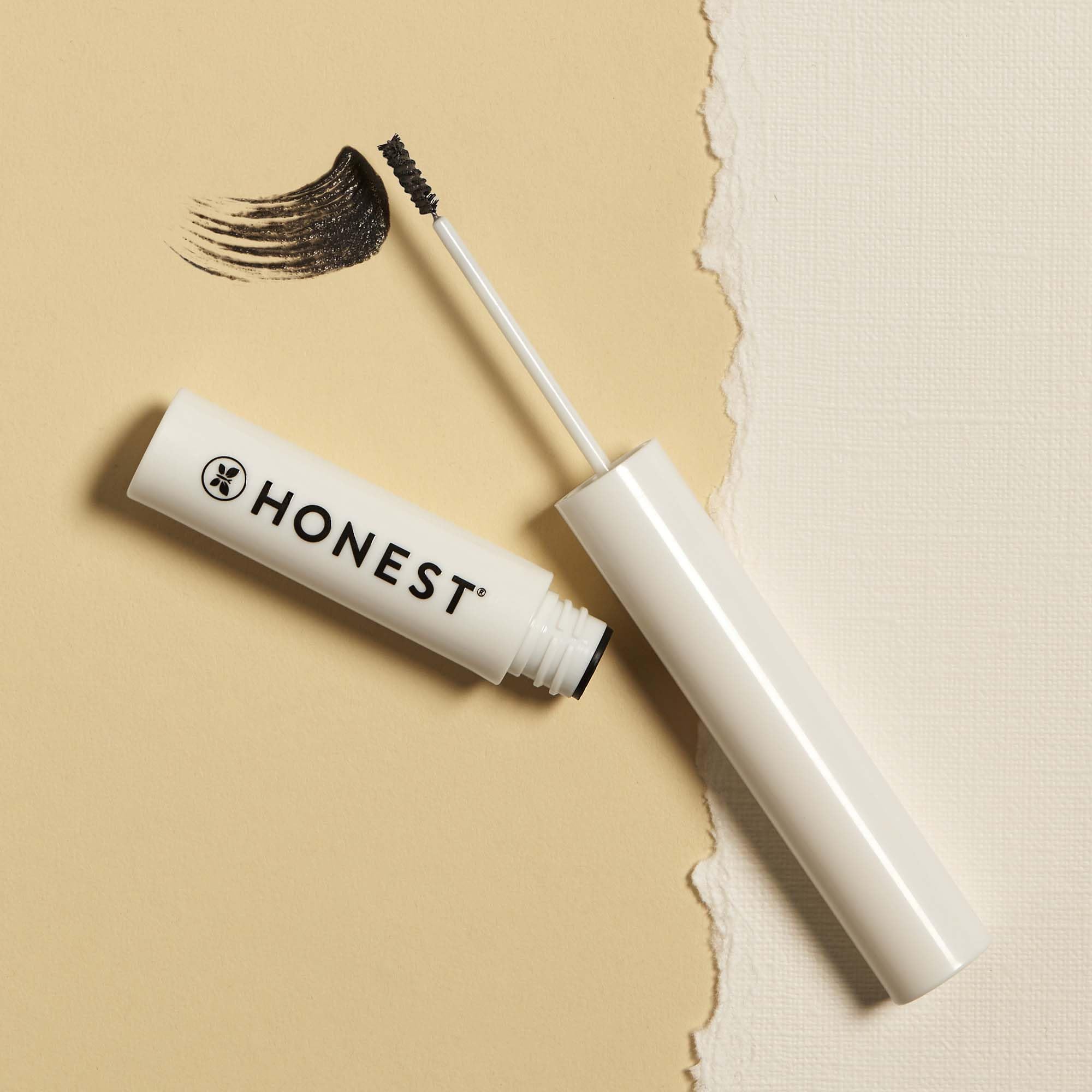 Honest Beauty gel texture swatch highlighting buildable tint for natural volume benefit