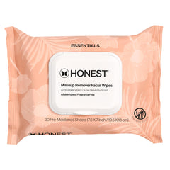 Honest Beauty front packaging showing 30-count wipe pack and clear benefits