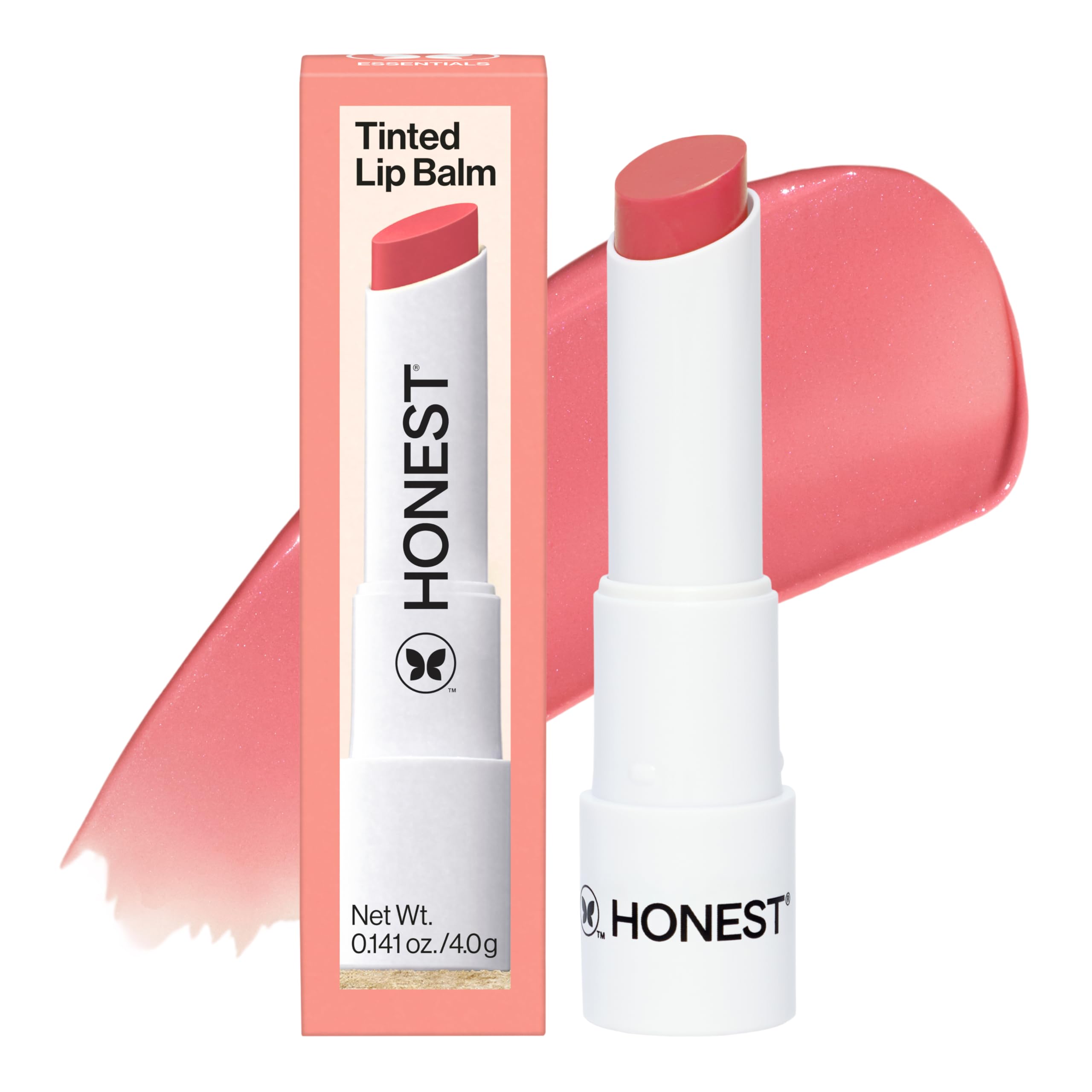 Honest Beauty front tube showing balm color and easy application benefit
