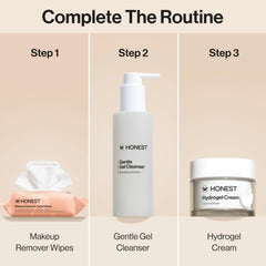 Honest Beauty on bathroom counter demonstrating easy night routine use