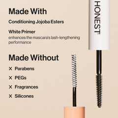 Honest Beauty mascara wand detail separating lashes and delivering length