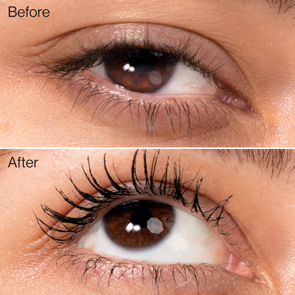Honest Beauty primer wand close-up coating lashes evenly for better mascara grip