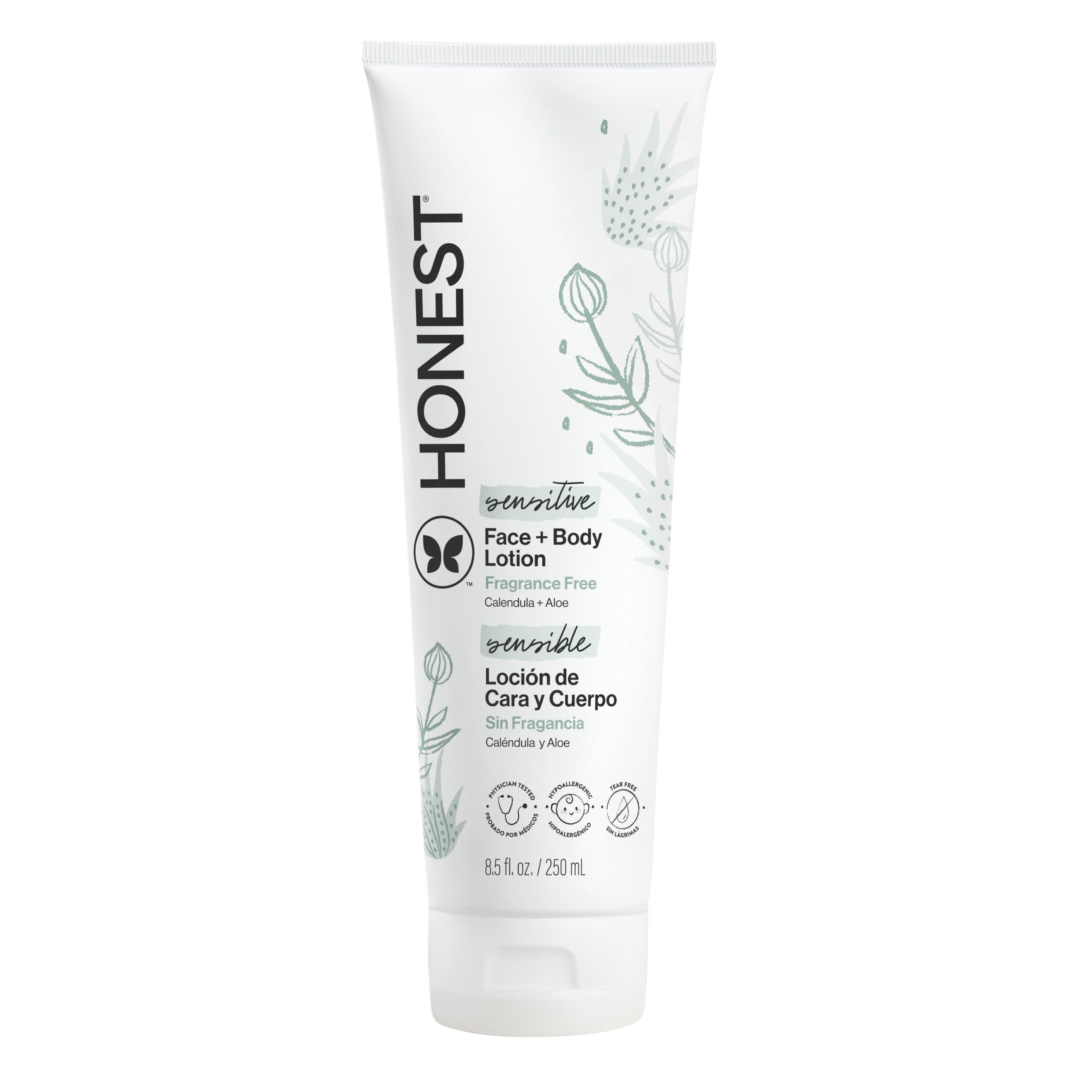 The Honest Company front bottle showing product and benefit of gentle hydration