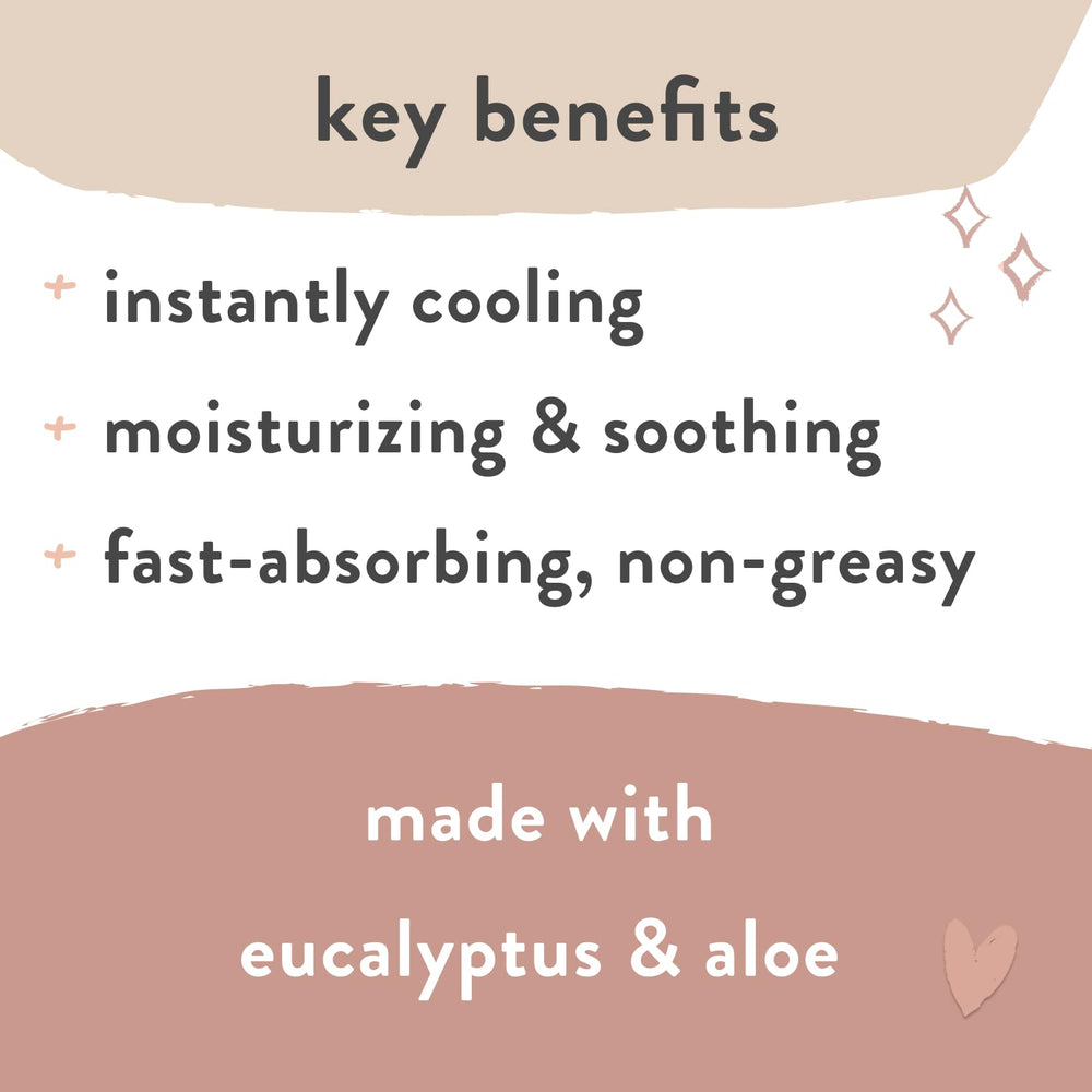 The Honest Company being applied to a pregnant belly for cooling, soothing relief