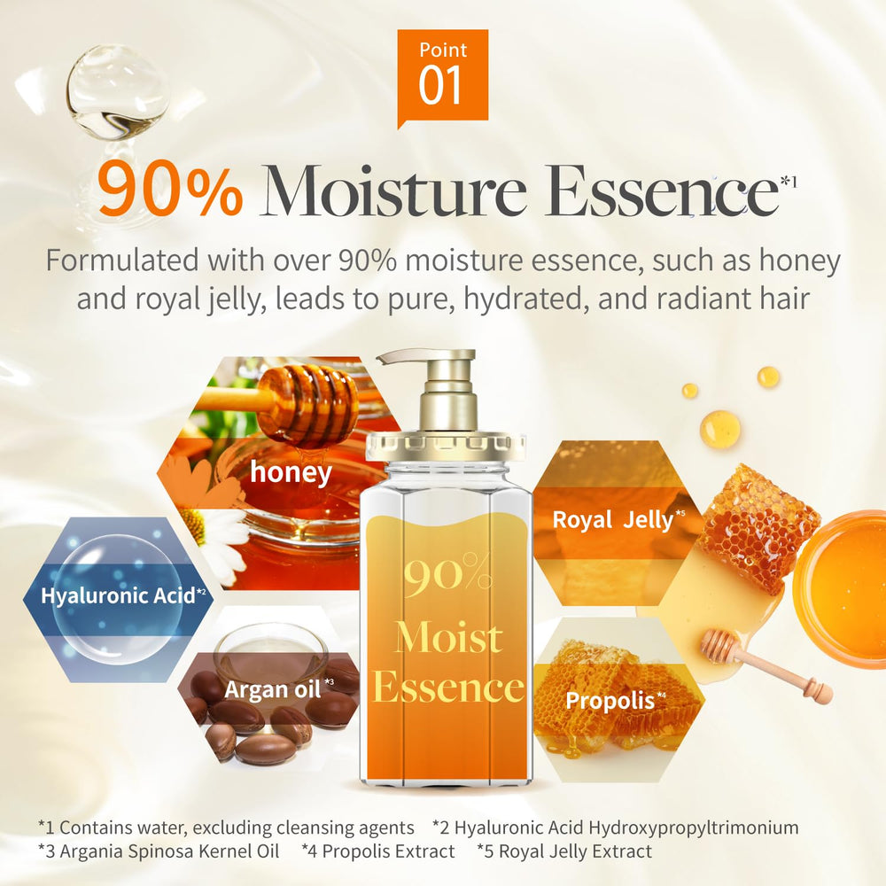 &Honey bathroom lifestyle setup, suggests a relaxing, aromatic hair-care ritual