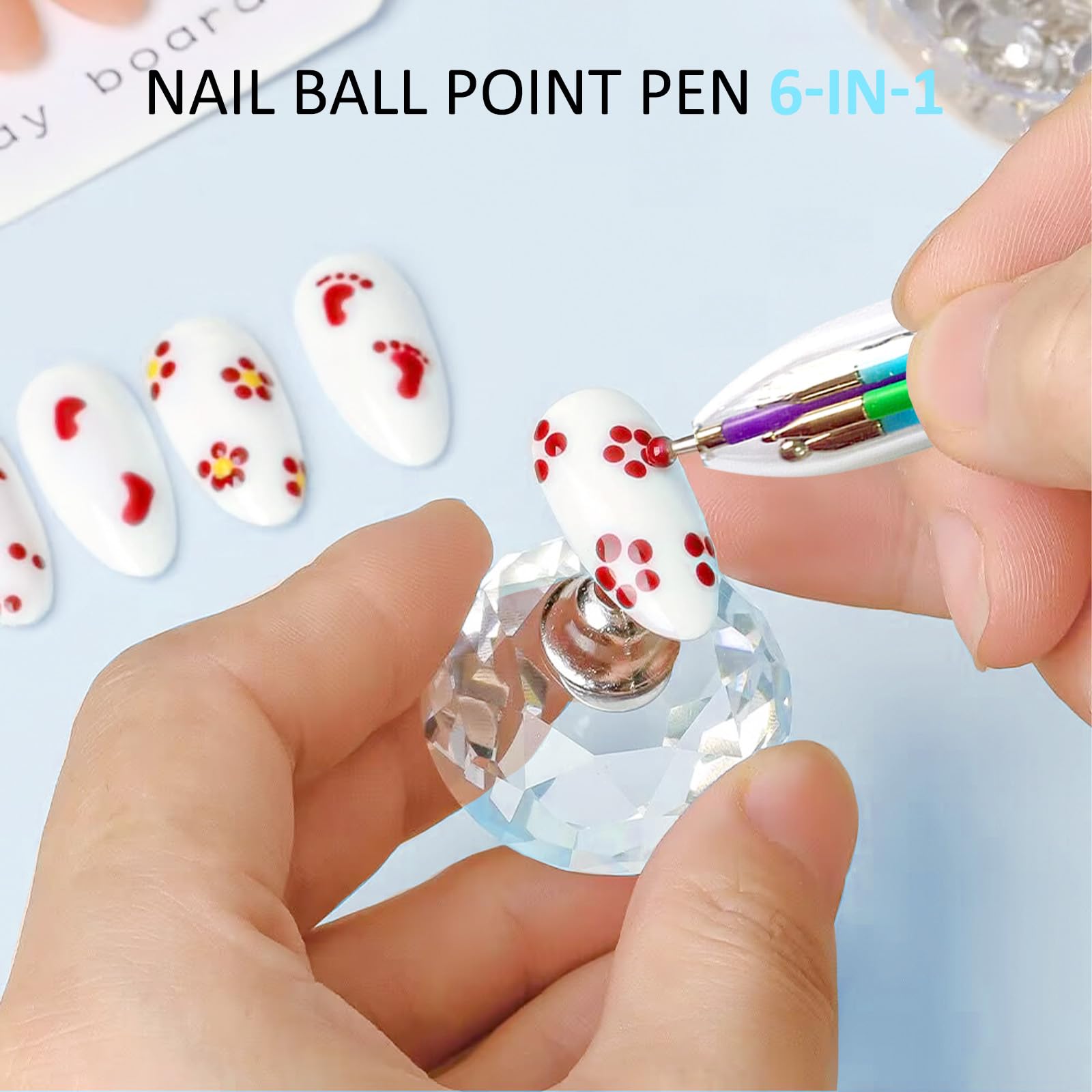 Honey Joy pen creating neat dots on wet nail polish for clean designs