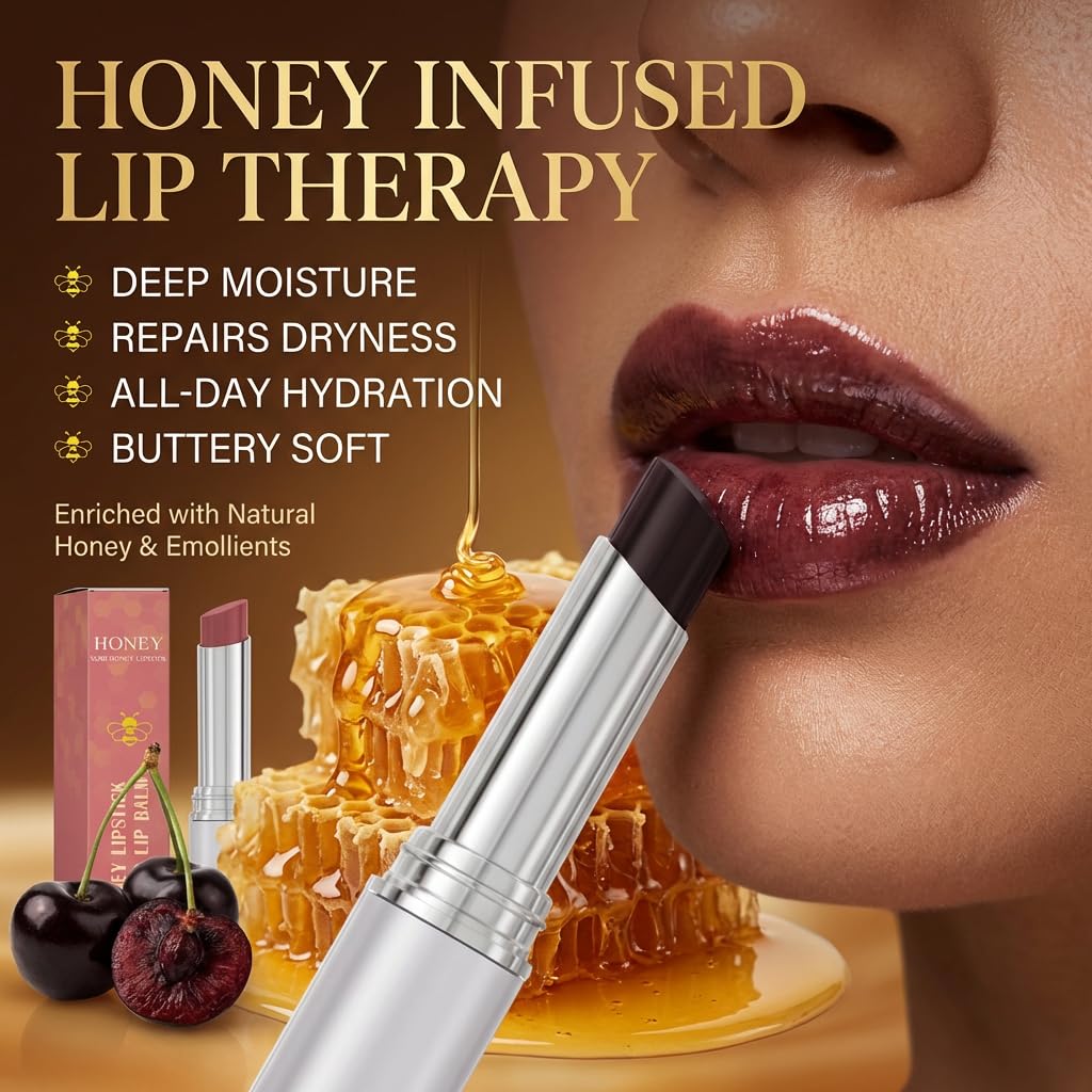 honey noir honey lipstick creamy texture close-up showing smooth glide