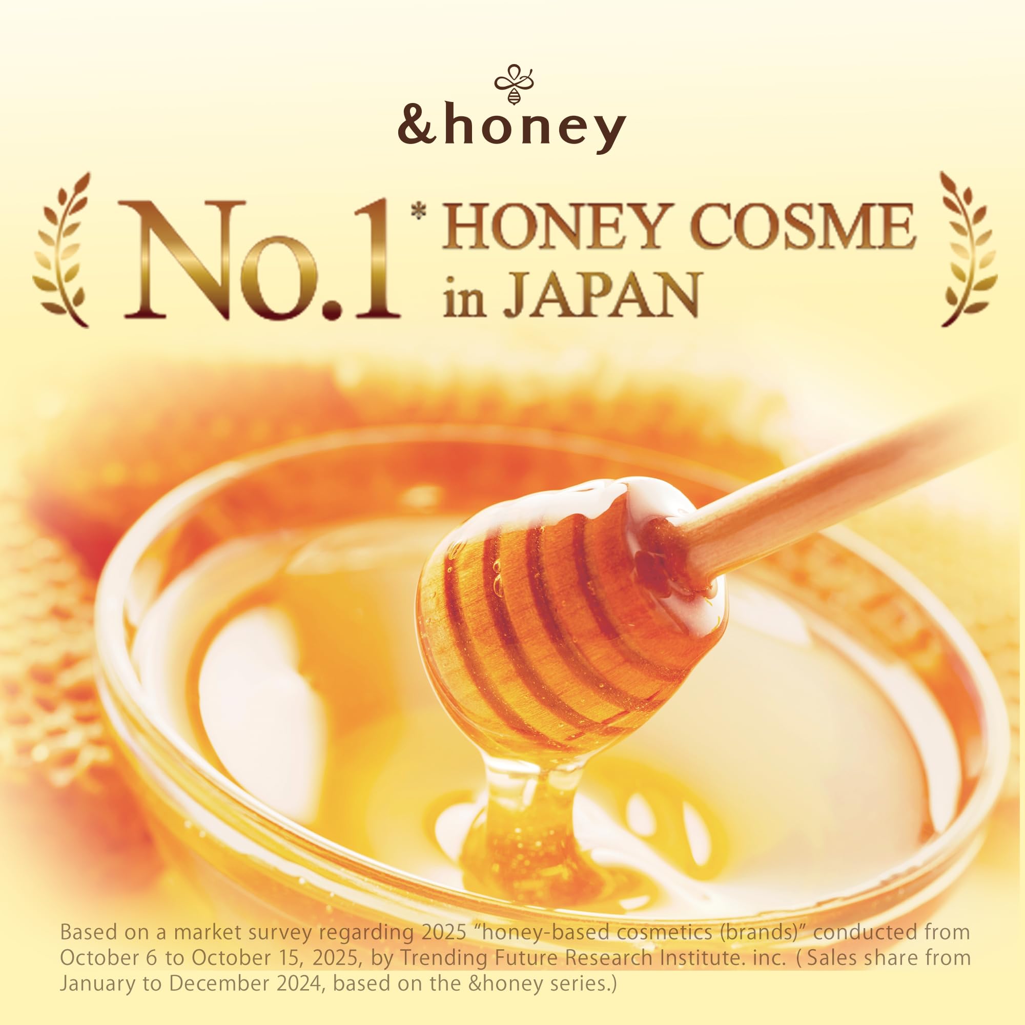 &Honey shampoo bottle close-up label, highlights sulfate-free formulation benefit