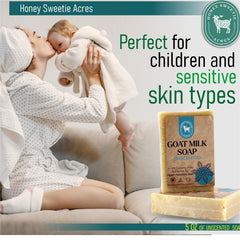 Honey Sweetie Acres farm-fresh goat milk bottle representing fresh, sustainable sourcing