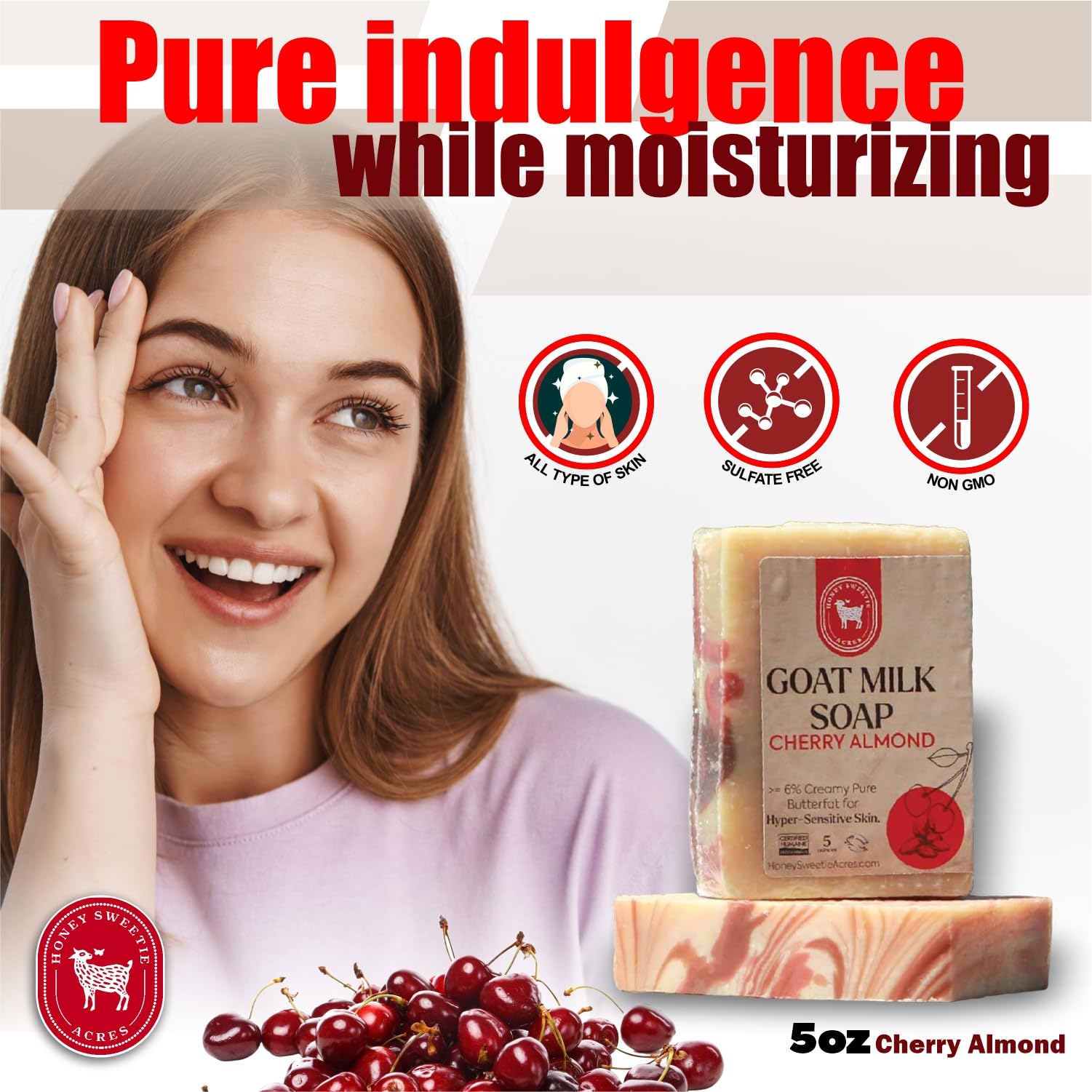 Honey Sweetie Acres arranged ingredients with goat milk and nourishing butters