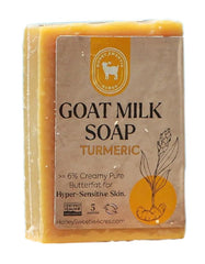Honey Sweetie Acres soap front packaging showing natural turmeric bar and label benefits