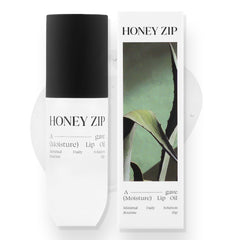 HONEY ZIP front packaging showing compact glossy lip oil for on-the-go hydration