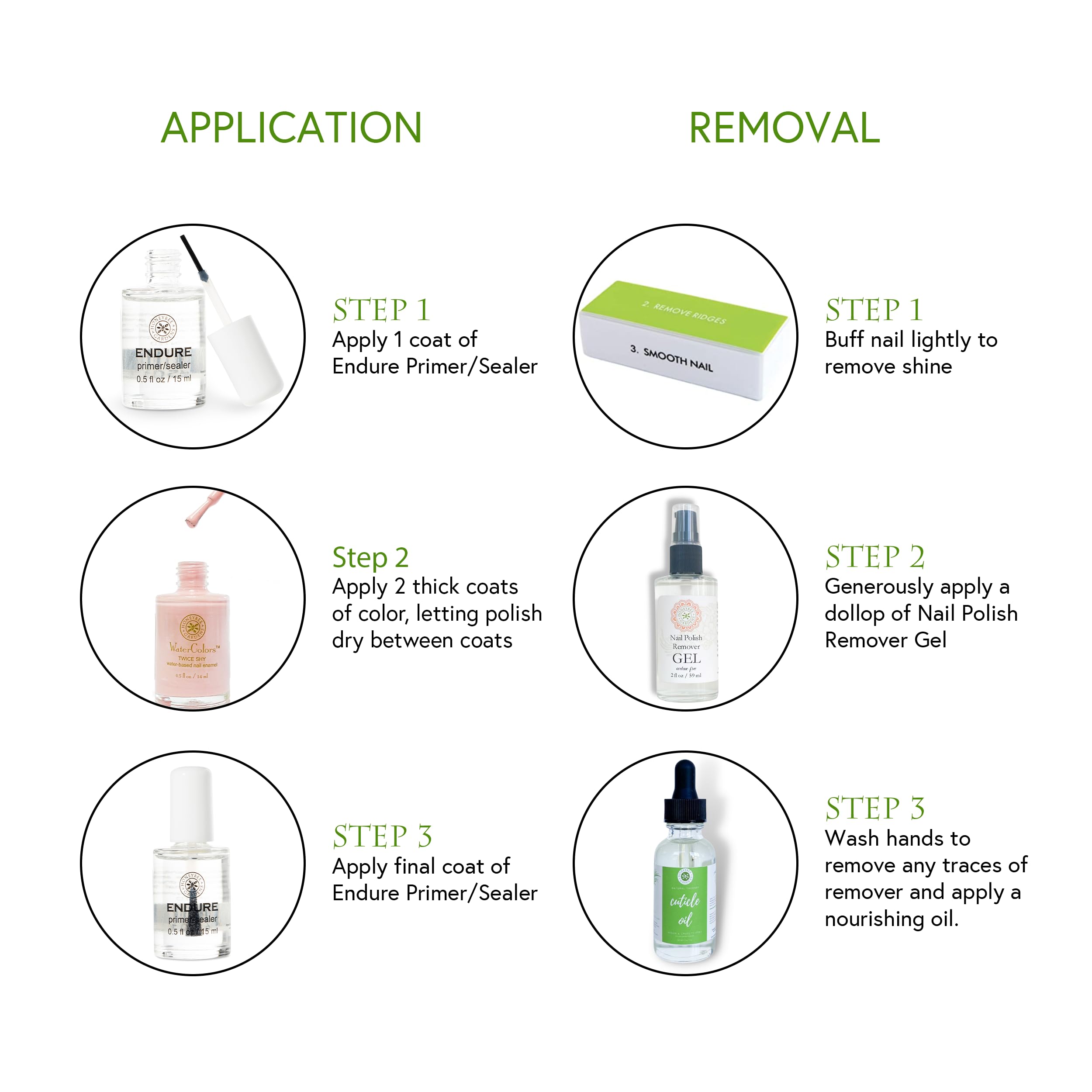 Honeybee Gardens polish being applied to a nail showing easy, low-odor application benefit
