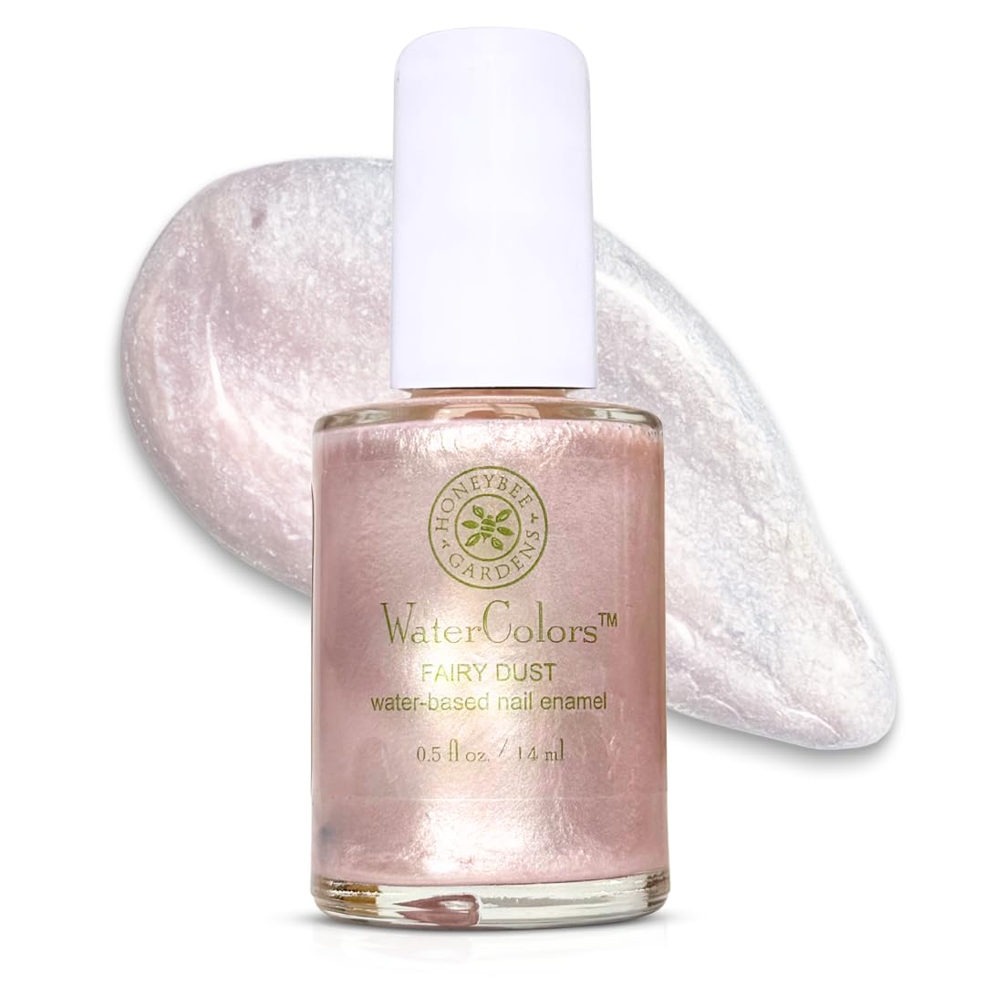 Honeybee Gardens front bottle view showing Fairy Dust shimmer and clean-beauty appeal