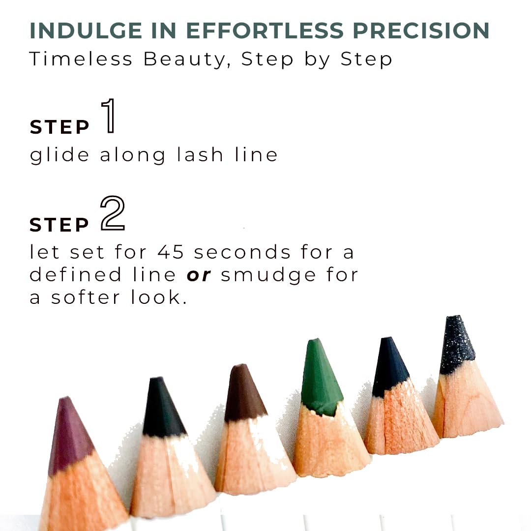 Honeybee Gardens Passion smudged along lash line showing blendable smoky finish
