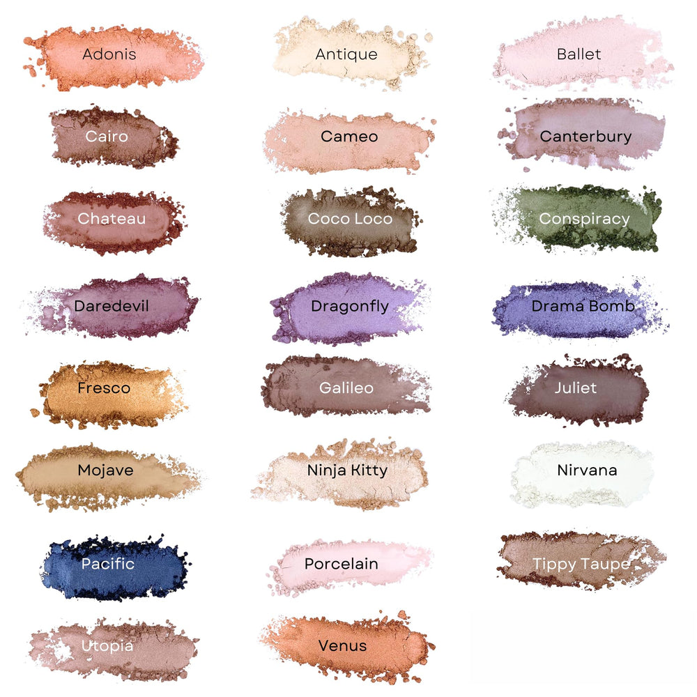 Honeybee Gardens refill in a cosmetic pouch for on-the-go minimal palette
