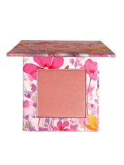 Honeybee Gardens Primrose compact front view showing neat pressed powder and branding for easy identification