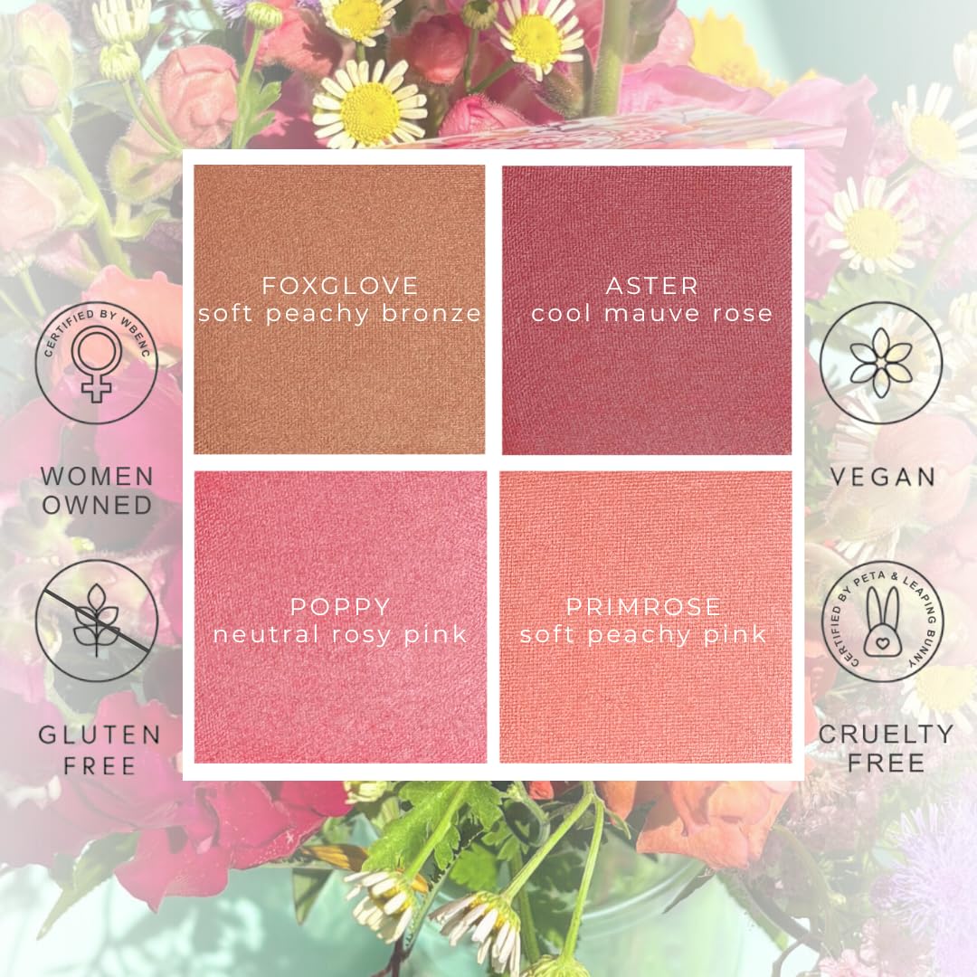 Honeybee Gardens Primrose on model in daylight showing wearable flush and subtle radiant glow