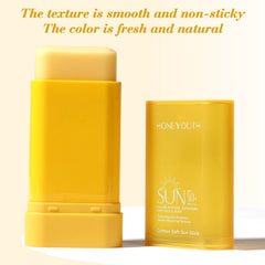 Honeyouth sunstick placed near sunglasses in outdoor lifestyle scene for on‑the‑go use