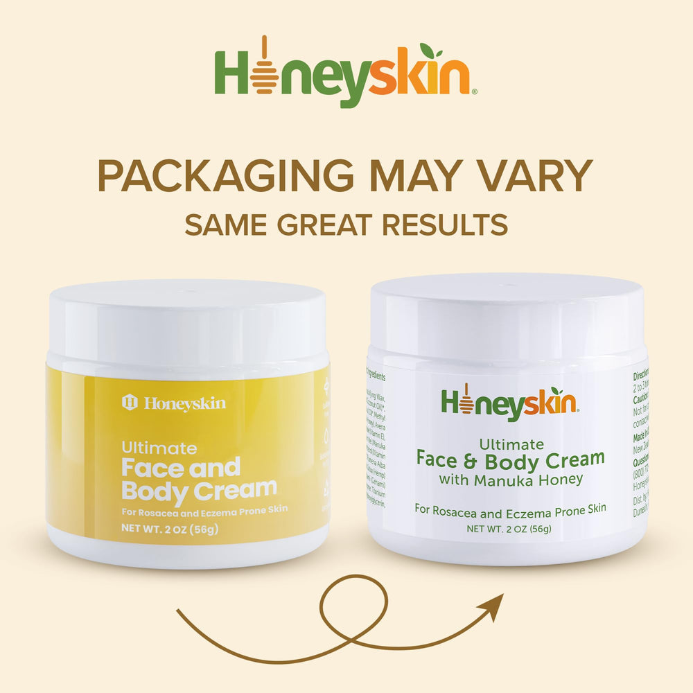 Honeyskin jar on bathroom shelf in lifestyle scene promoting daily ritual