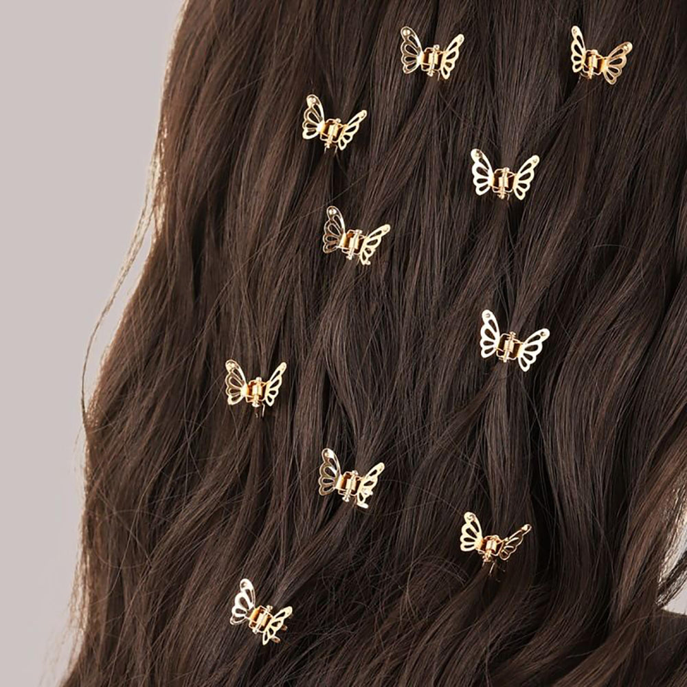 HONGCAUP butterfly clip worn in half-up hairstyle showing discreet decorative hold