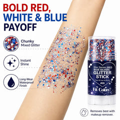 HONLLEY blue and white cheek accents creating photo-ready sparkle