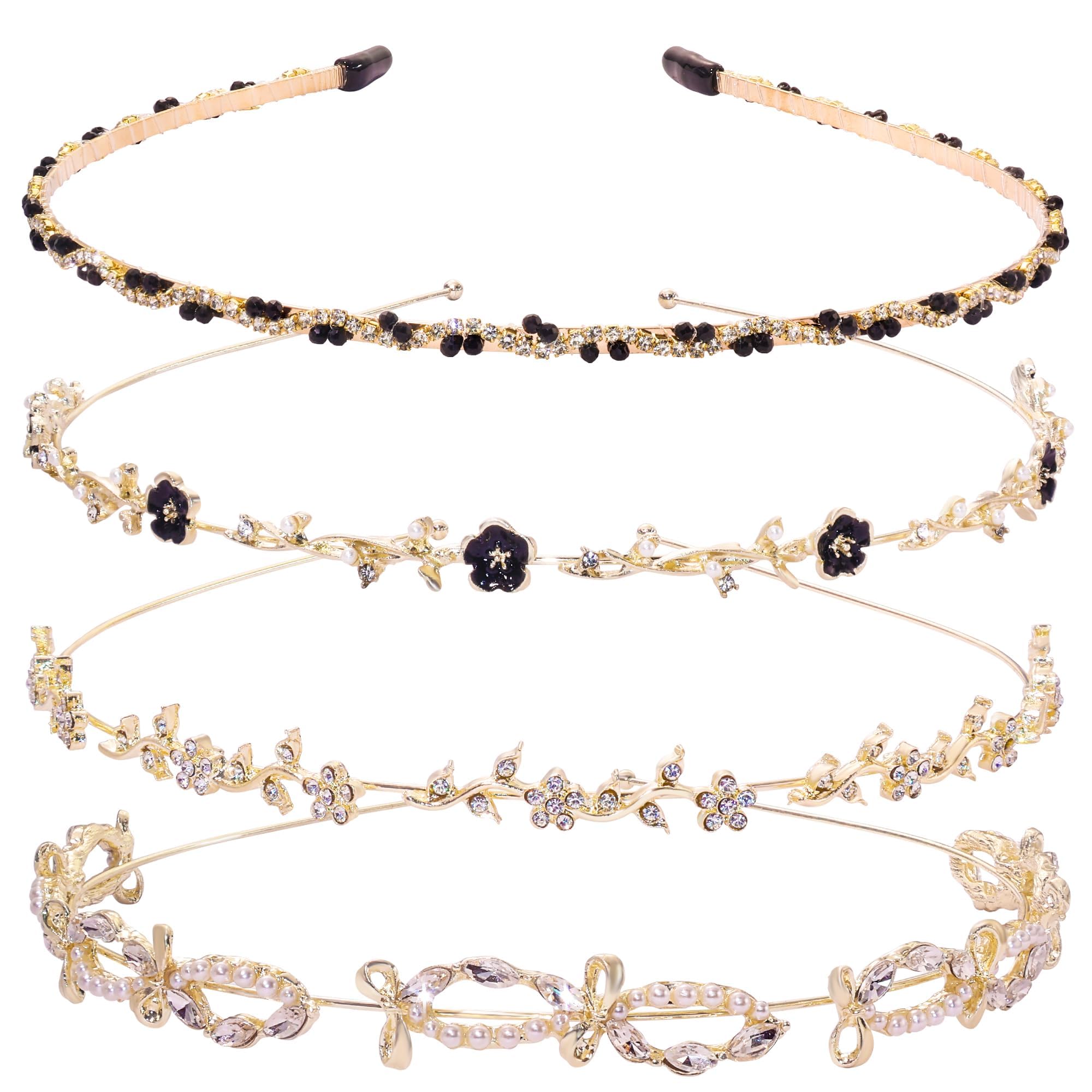 Hoojoot headbands front view showing set and elegant gold finish