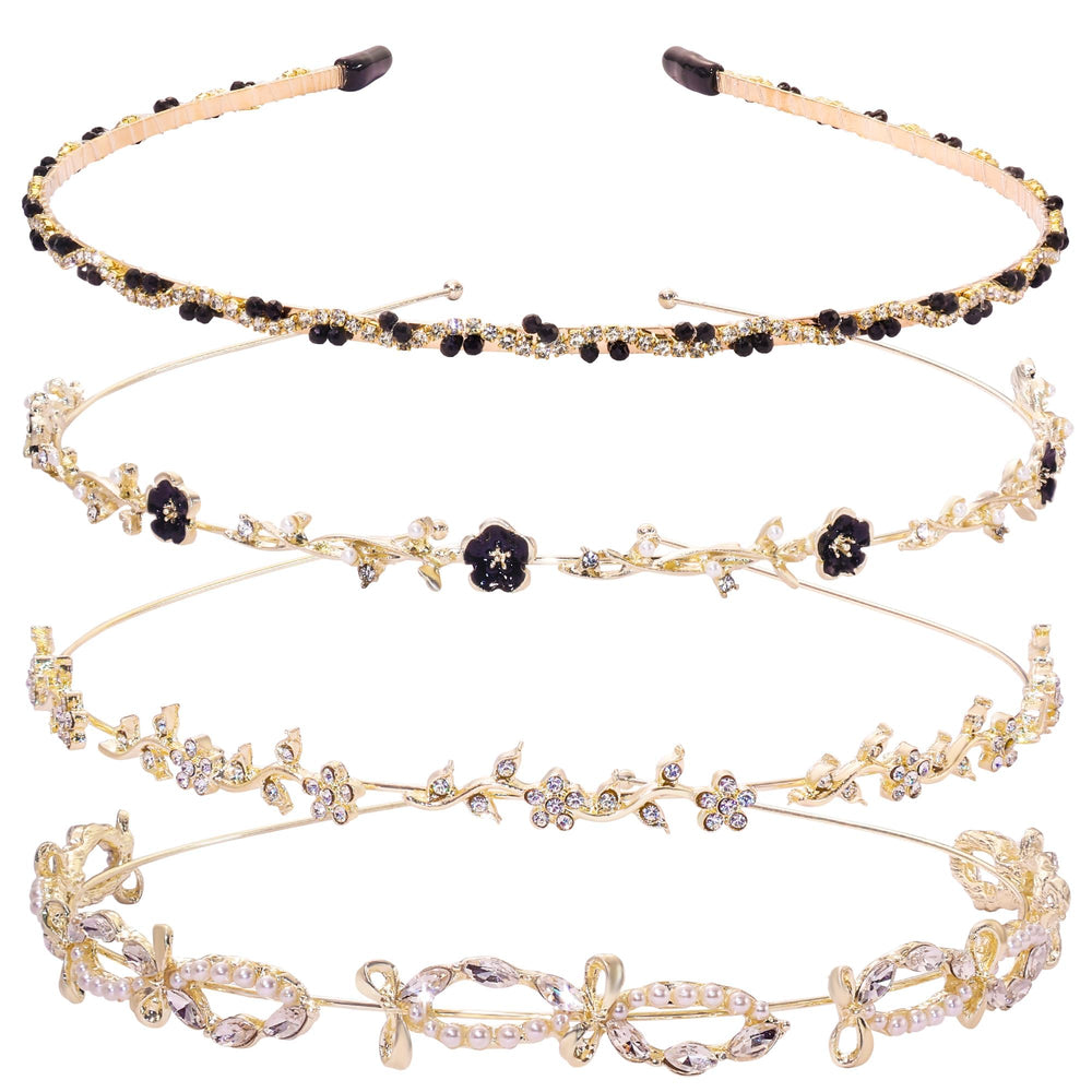 Hoojoot headbands front view showing set and elegant gold finish