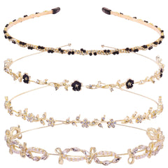 Hoojoot headbands front view showing set and elegant gold finish