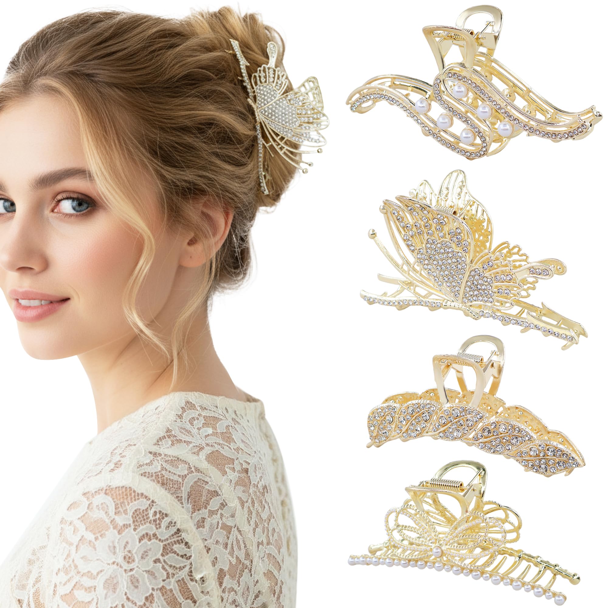 Hoojoot gold clips front view showing elegant design and strong hold