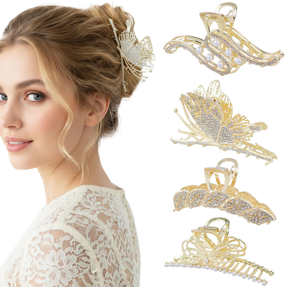 Hoojoot gold clips front view showing elegant design and strong hold