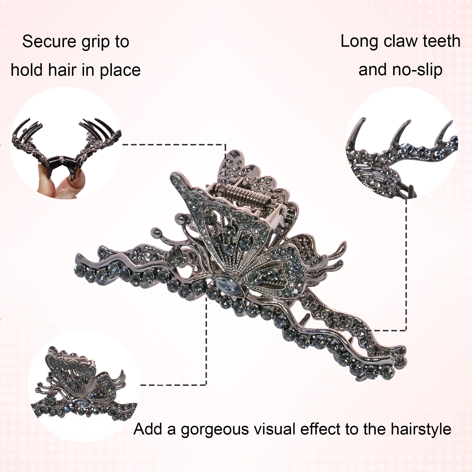 Hoojoot clip worn in half-up hairstyle demonstrating sturdy daily wear