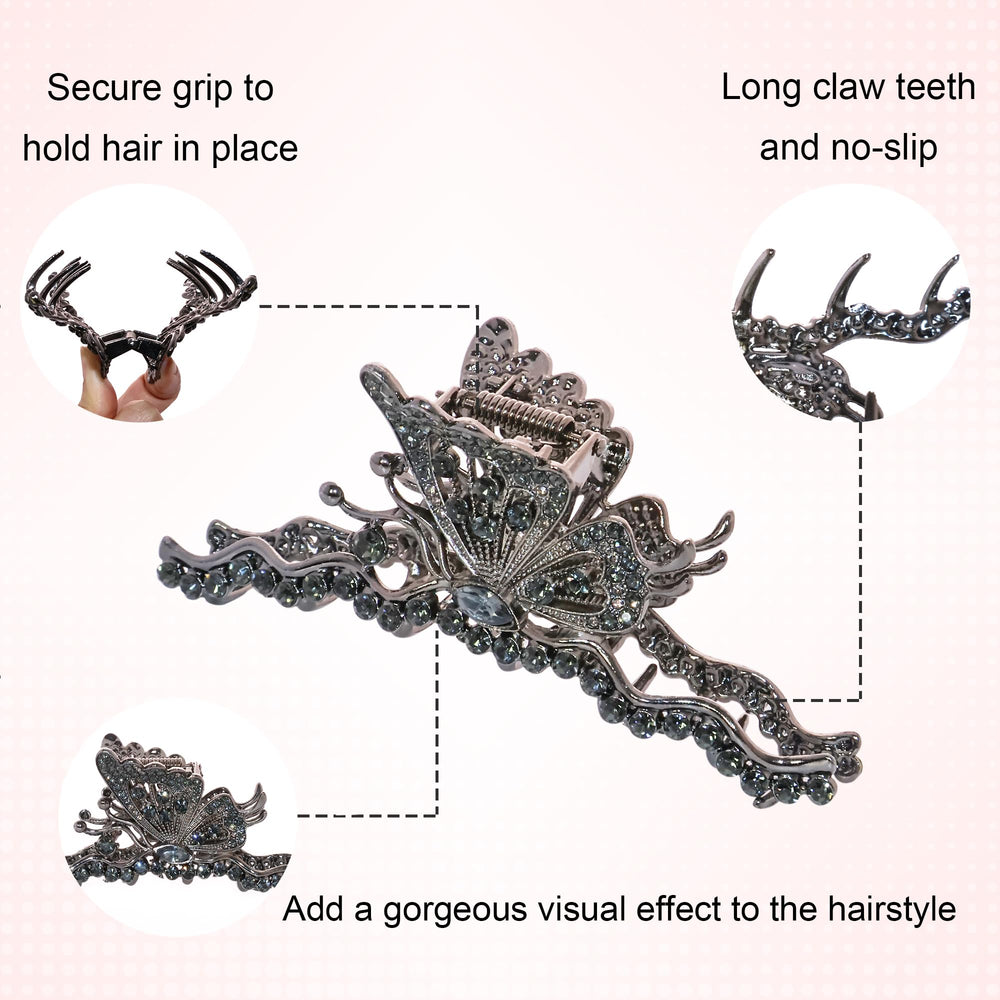 Hoojoot clip worn in half-up hairstyle demonstrating sturdy daily wear