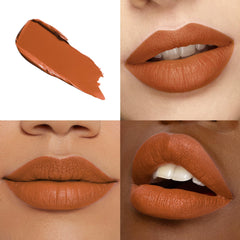 HOOMUSS arm swatches of M60 Caramel showing true pigment payoff