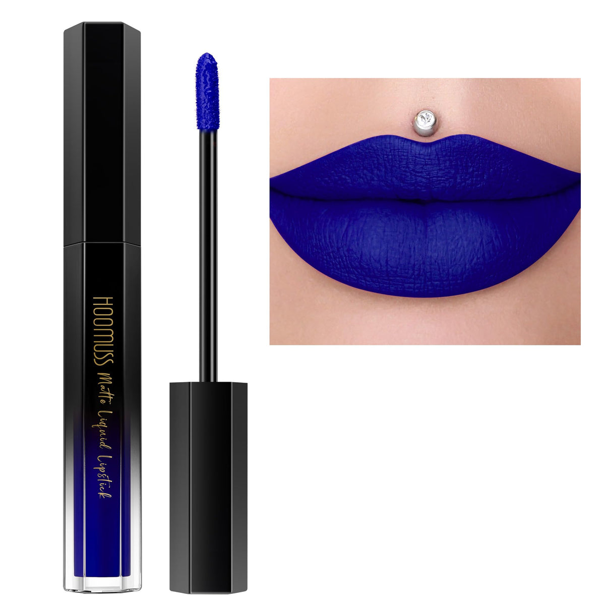 HOOMUSS front packaging showing M58 blue shade and branding benefit long-wear