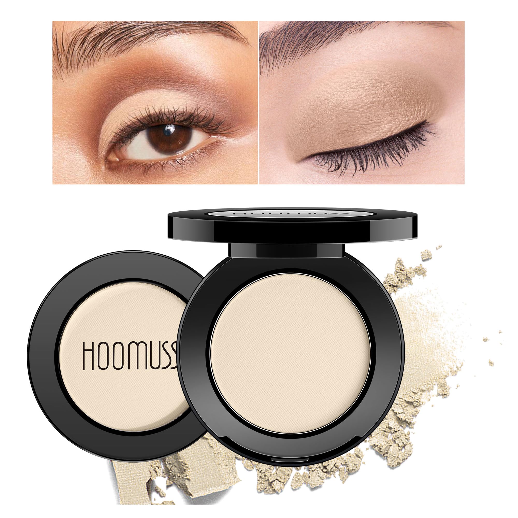 HOOMUSS front pan of nude beige showing compact and label, easy identification