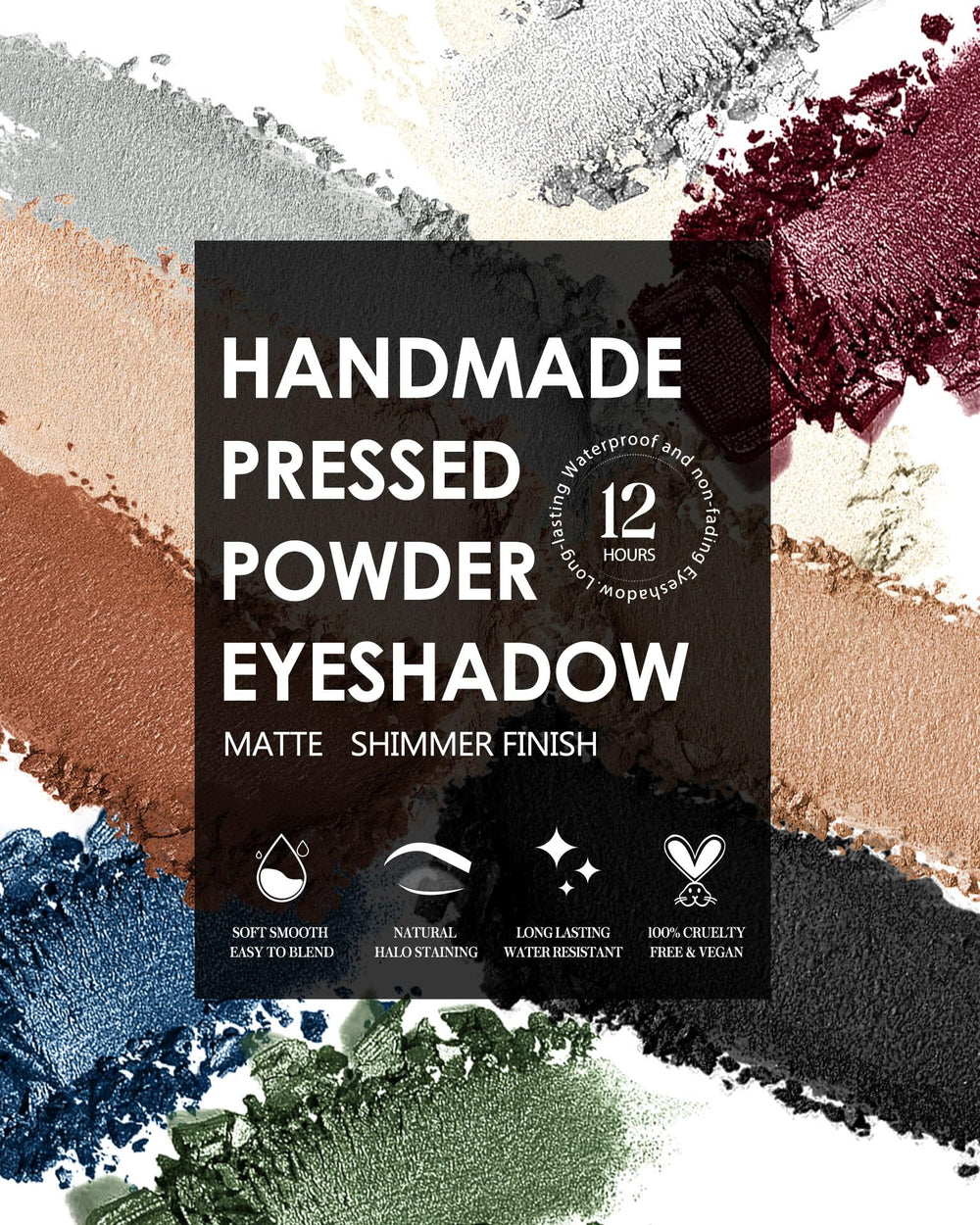HOOMUSS applied on eyelid showing even blend and long-wear benefit