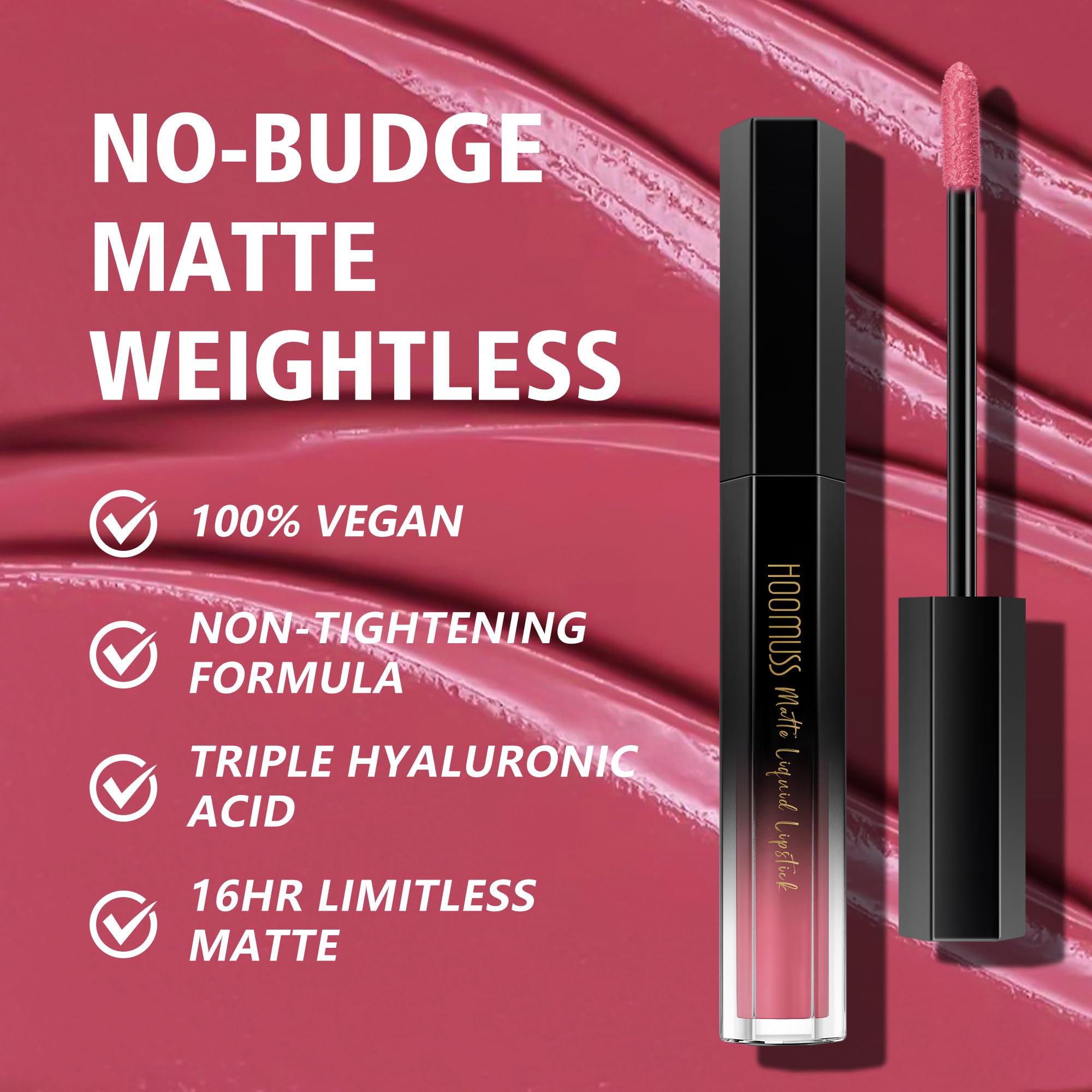 HOOMUSS M63 texture swatch illustrating smooth, matte finish and rich pigment